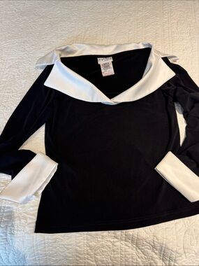 Joseph Ribkoff Black Top with White Label Accent